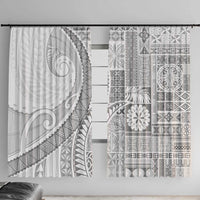 Samoa Siapo White Sunday Window Curtain Lotu Tamaiti Polynesian White Pattern - Polynesian Pride