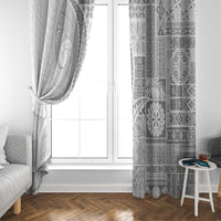 Samoa Siapo White Sunday Window Curtain Lotu Tamaiti Polynesian White Pattern - Polynesian Pride