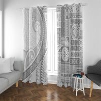 Samoa Siapo White Sunday Window Curtain Lotu Tamaiti Polynesian White Pattern - Polynesian Pride