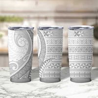 Tokelau White Sunday Tumbler Cup Lotu Tamaiti Ngatu Tokelau Feletoa Manulua - Polynesian Pride