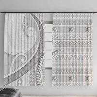 Tokelau White Sunday Window Curtain Lotu Tamaiti Ngatu Tokelau Feletoa Manulua - Polynesian Pride