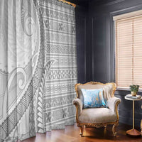 Tokelau White Sunday Window Curtain Lotu Tamaiti Ngatu Tokelau Feletoa Manulua - Polynesian Pride