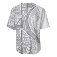 Tonga White Sunday Baseball Jersey Lotu Tamaiti Ngatu Tribal - Polynesian Pride