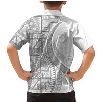 Tonga White Sunday Family Matching Mermaid Dress and Hawaiian Shirt Lotu Tamaiti Ngatu Tribal - Polynesian Pride