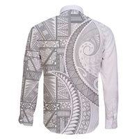 Tonga White Sunday Family Matching Tank Maxi Dress and Hawaiian Shirt Lotu Tamaiti Ngatu Tribal - Polynesian Pride