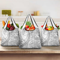 Tonga White Sunday Grocery Bag Lotu Tamaiti Ngatu Tribal - Polynesian Pride