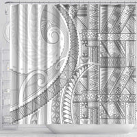 Tonga White Sunday Shower Curtain Lotu Tamaiti Ngatu Tribal - Polynesian Pride