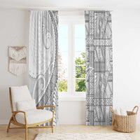 Tonga White Sunday Window Curtain Lotu Tamaiti Ngatu Tribal - Polynesian Pride