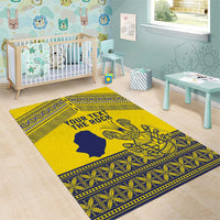 Niue Crab Personalised Area Rug Niuean Hiapo Pattern - Polynesian Pride