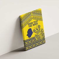 Niue Crab Personalised Canvas Wall Art Niuean Hiapo Pattern - Polynesian Pride