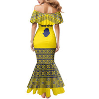 Niue Crab Personalised Mermaid Dress Niuean Hiapo Pattern - Polynesian Pride