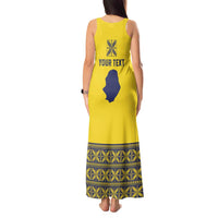 Niue Crab Personalised Tank Maxi Dress Niuean Hiapo Pattern - Polynesian Pride