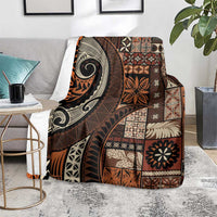 Vintage Samoa Siapo Mamanu Blanket Brown Samoan Tapa Motif - Polynesian Pride