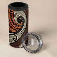 Vintage Samoa Siapo Mamanu 4 in 1 Can Cooler Tumbler Brown Samoan Tapa Motif - Polynesian Pride