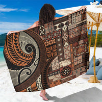 Vintage Samoa Siapo Mamanu Sarong Brown Samoan Tapa Motif - Polynesian Pride