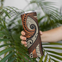Vintage Samoa Siapo Mamanu Skinny Tumbler Brown Samoan Tapa Motif - Polynesian Pride