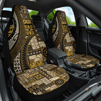 Vintage Samoa Siapo Mamanu Car Seat Cover Gold Samoan Tapa Motif - Polynesian Pride