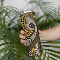 Vintage Samoa Siapo Mamanu Skinny Tumbler Gold Samoan Tapa Motif - Polynesian Pride
