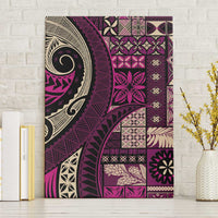 Vintage Samoa Siapo Mamanu Canvas Wall Art Pink Samoan Tapa Motif - Polynesian Pride