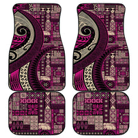 Vintage Samoa Siapo Mamanu Car Mats Pink Samoan Tapa Motif - Polynesian Pride