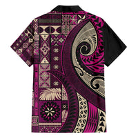 Vintage Samoa Siapo Mamanu Hawaiian Shirt Pink Samoan Tapa Motif - Polynesian Pride