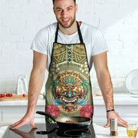 Hawaii Tiki Mask Apron Mele Kalikimaka i Iulai!