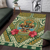 Hawaii Tiki Mask Area Rug Mele Kalikimaka i Iulai!