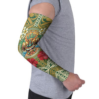 Hawaii Tiki Mask Personalized Arm Sleeves Mele Kalikimaka i Iulai!
