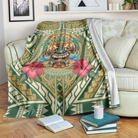 Hawaii Tiki Mask Blanket Mele Kalikimaka i Iulai!