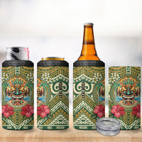 Hawaii Tiki Mask Personalized 4 in 1 Can Cooler Tumbler Mele Kalikimaka i Iulai!