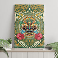 Hawaii Tiki Mask Canvas Wall Art Mele Kalikimaka i Iulai!
