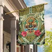 Hawaii Tiki Mask Garden Flag Mele Kalikimaka i Iulai!