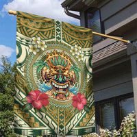 Hawaii Tiki Mask Garden Flag Mele Kalikimaka i Iulai!