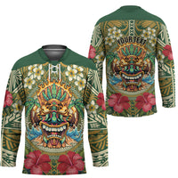 Hawaii Tiki Mask Personalized Hockey Jersey Mele Kalikimaka i Iulai!