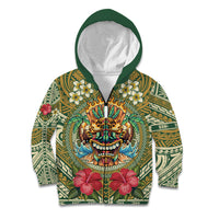 Hawaii Tiki Mask Personalized Kid Hoodie Mele Kalikimaka i Iulai!