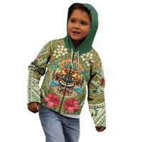 Hawaii Tiki Mask Personalized Kid Hoodie Mele Kalikimaka i Iulai!