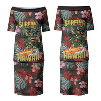 Hawaii Tiki Surfing Couples Matching Puletasi and Hawaiian Shirt Mele Kalikimaka i Iulai! LT9 - Polynesian Pride
