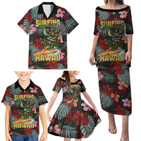 Hawaii Tiki Surfing Family Matching Puletasi and Hawaiian Shirt Mele Kalikimaka i Iulai! LT9 - Polynesian Pride