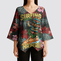 Hawaii Tiki Surfing Kimono Sleeve Blouse Mele Kalikimaka i Iulai! LT9 - Polynesian Pride