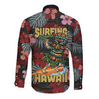 Hawaii Tiki Surfing Long Sleeve Button Shirt Mele Kalikimaka i Iulai! LT9 - Polynesian Pride