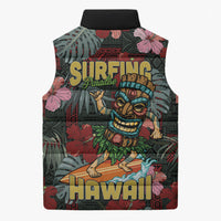 Hawaii Tiki Surfing Sleeveless Puffer Jacket Mele Kalikimaka i Iulai!