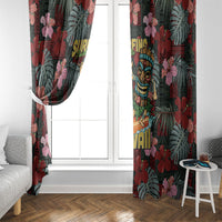 Hawaii Tiki Surfing Window Curtain Mele Kalikimaka i Iulai!