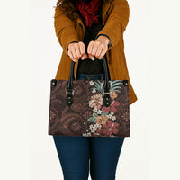 Kanoa Hawai'i Hibiscus Leather Bag Polynesian Tribal Tattoo Pattern Floral Elements