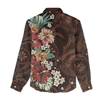 Kanoa Hawai'i Hibiscus Women Casual Shirt Polynesian Tribal Tattoo Pattern Floral Elements LT9 - Polynesian Pride