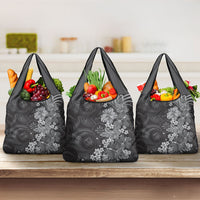 Pauli Hawai'i Hibiscus Grocery Bag Polynesian Tribal Tattoo Pattern Floral Elements
