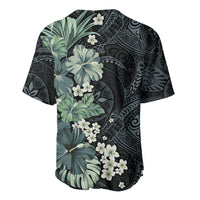 Pauliuli Hawai'i Hibiscus Baseball Jersey Polynesian Tribal Tattoo Pattern Floral Elements