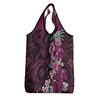 Poni Mama Hawai'i Hibiscus Grocery Bag Polynesian Tribal Tattoo Pattern Floral Elements LT9 - Polynesian Pride
