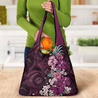 Poni Mama Hawai'i Hibiscus Grocery Bag Polynesian Tribal Tattoo Pattern Floral Elements LT9 - Polynesian Pride