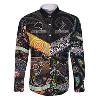 New Zealand and Australia Family Matching Puletasi and Hawaiian Shirt Maori Mix Aboriginal Art Style