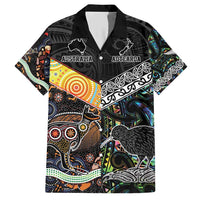 New Zealand and Australia Family Matching Short Sleeve Bodycon Dress and Hawaiian Shirt Maori Mix Aboriginal Art Style